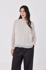 Cortefiel Pleated blouse Ivory