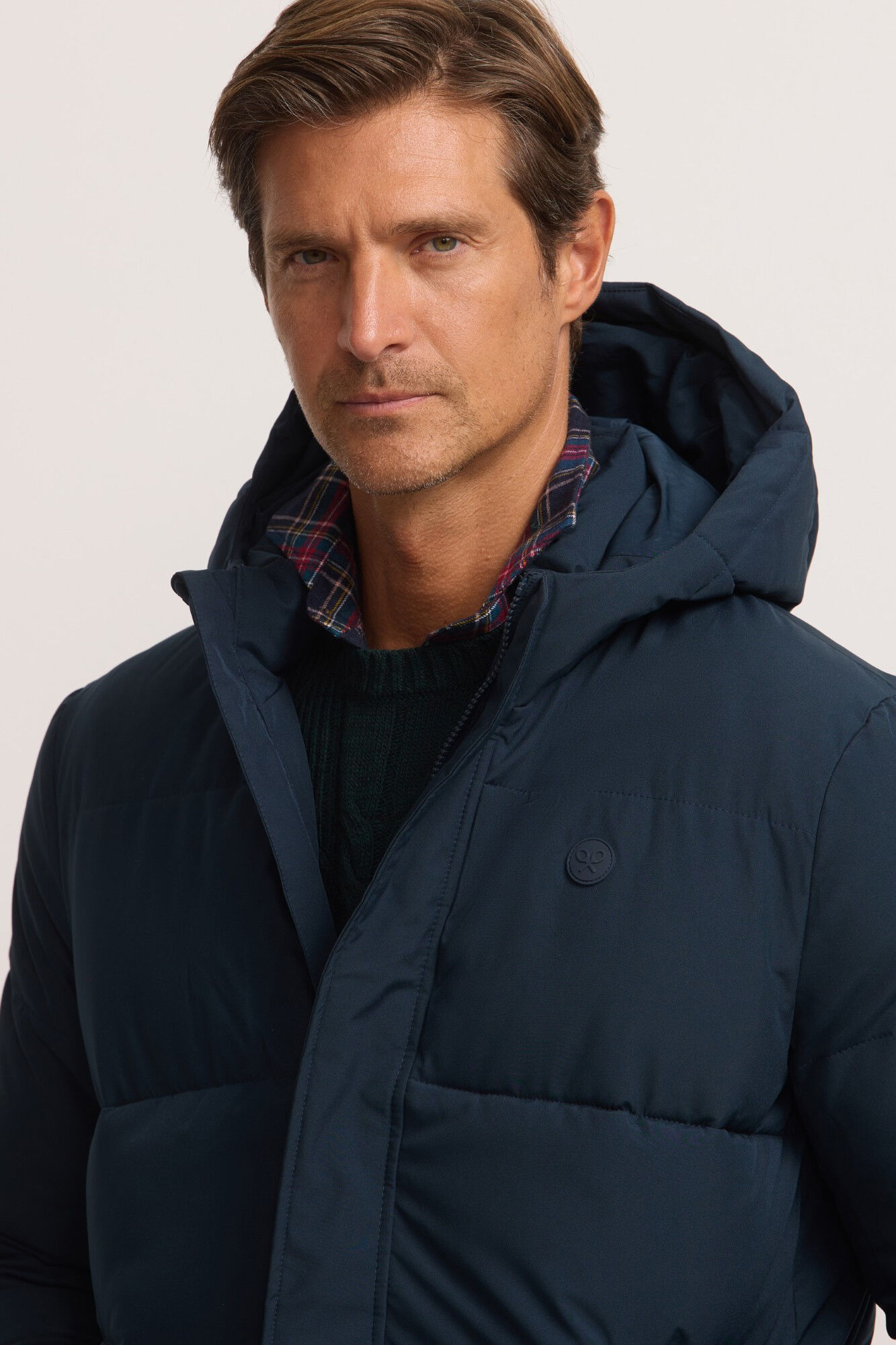 Silbon Abrigo largo acolchado capucha Azul marino