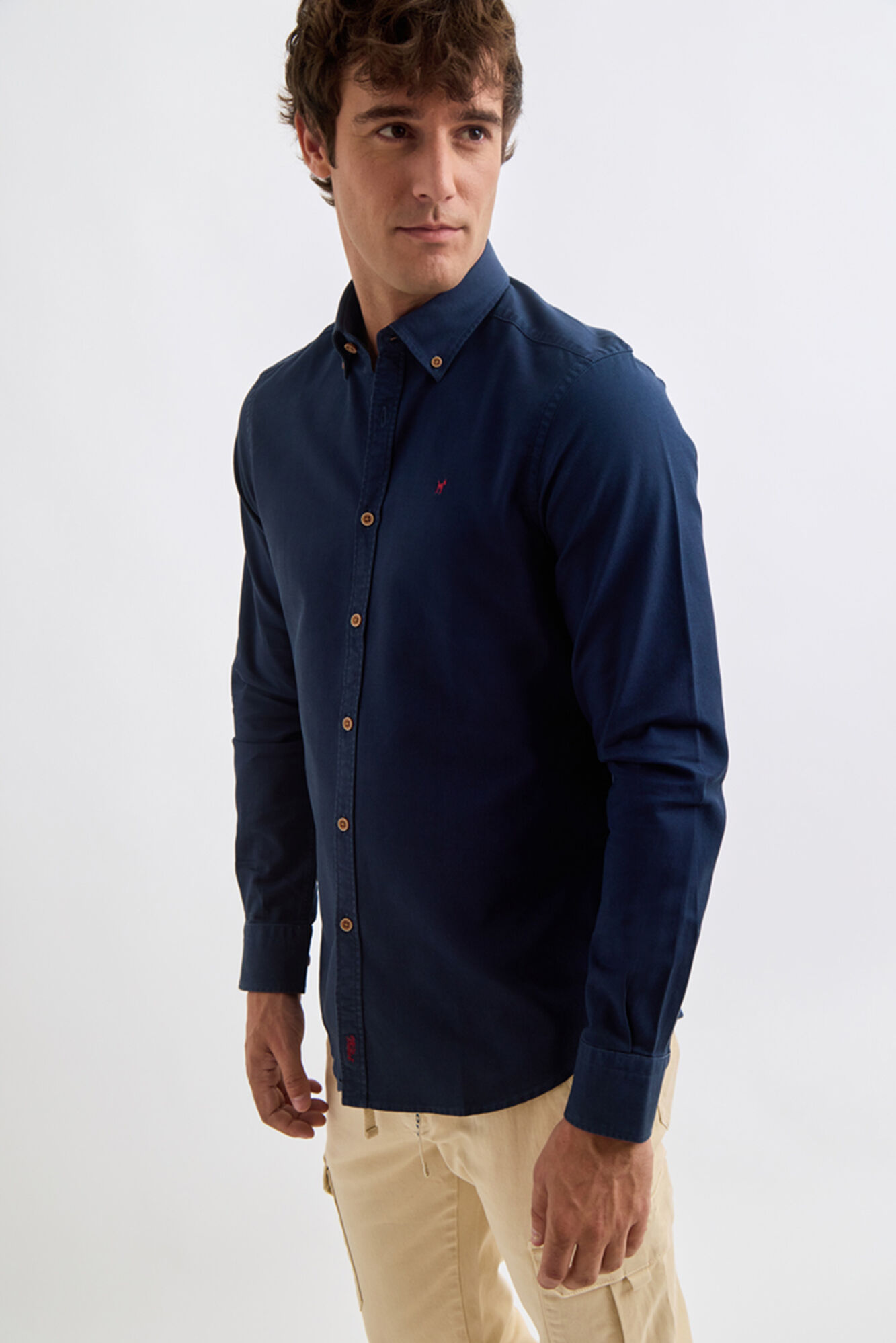 Williot Camisa estruturada tingida em tecido Azul