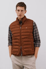 Cortefiel Ultra-light quilted gilet Brown