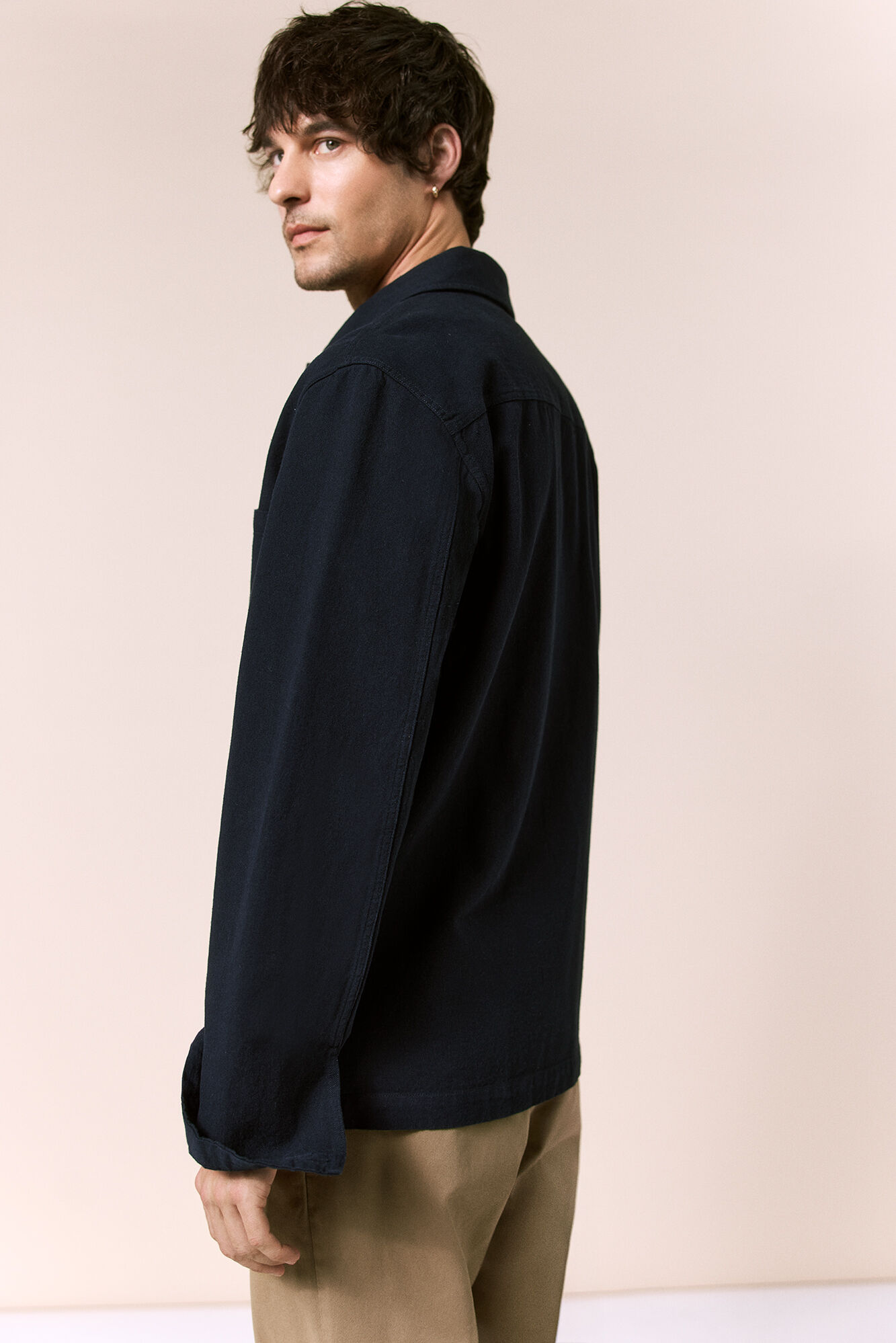 OOTO Cotton linen overshirt Navy