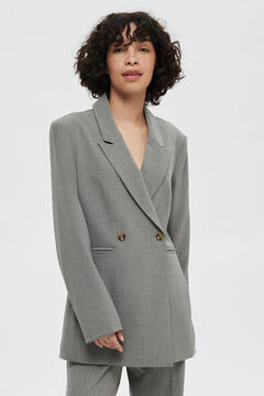 Cortefiel Suit jacket with pinstripe detail made with recycled materials Grey