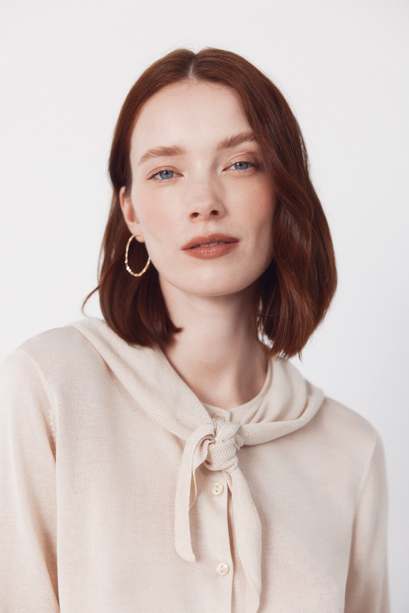 Cortefiel Jersey-knit basic jacket Beige