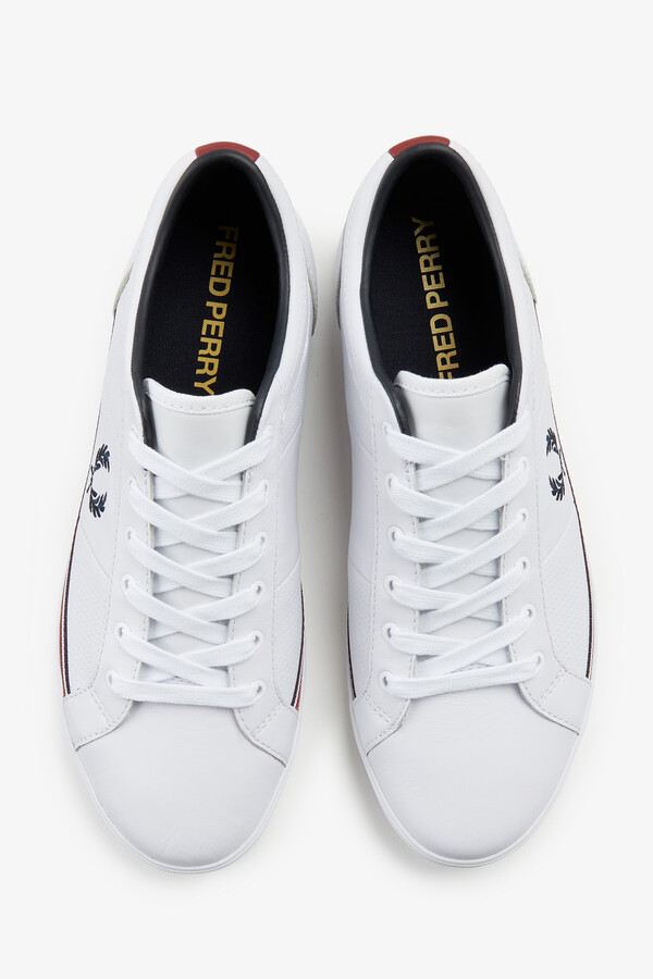 Cortefiel Baseline perf leather trainer White