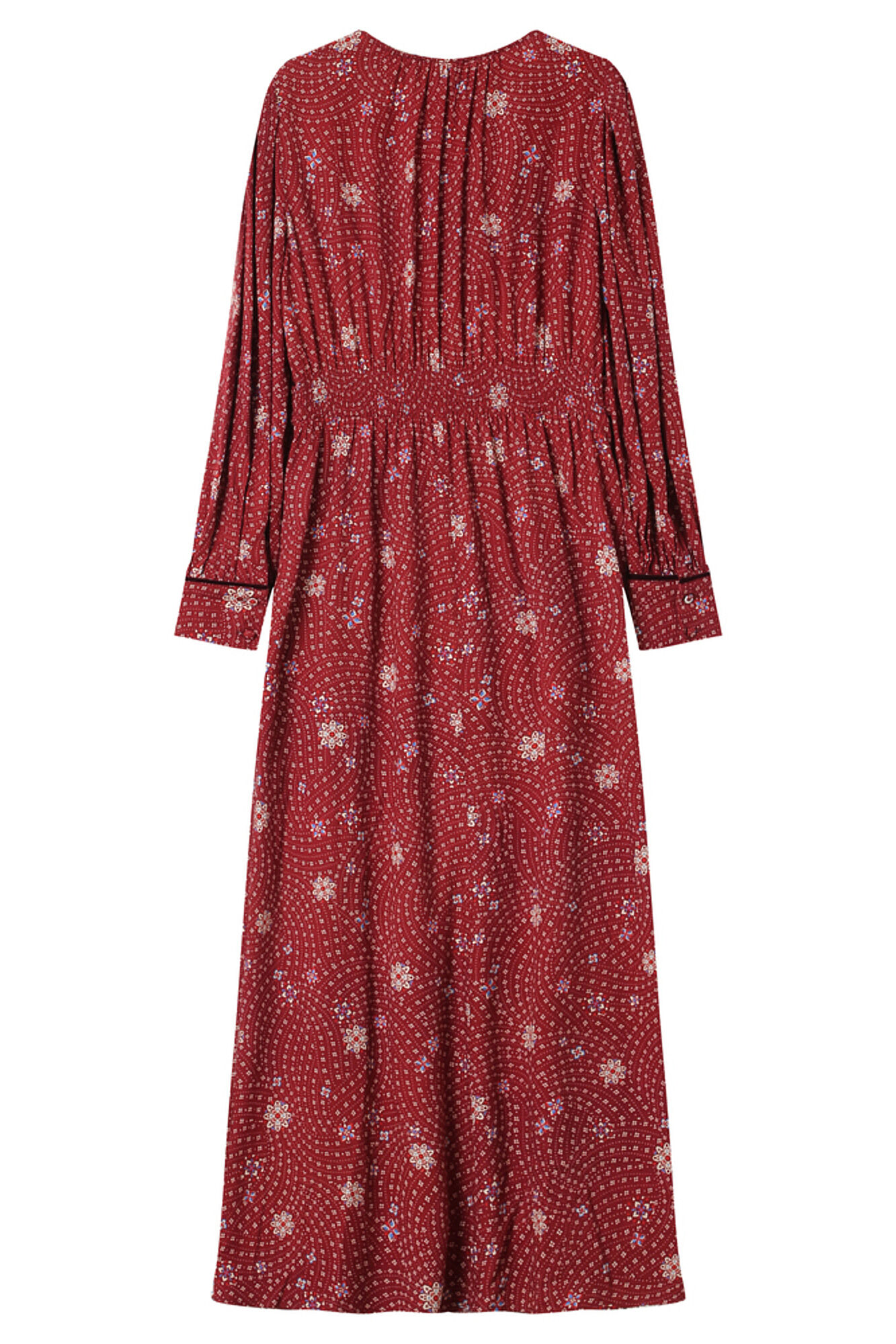 Grace & Mila Vestido longo com decote em V e estampado floral Vermelho