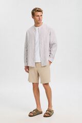 Selected Structured fabric short trousers Beige