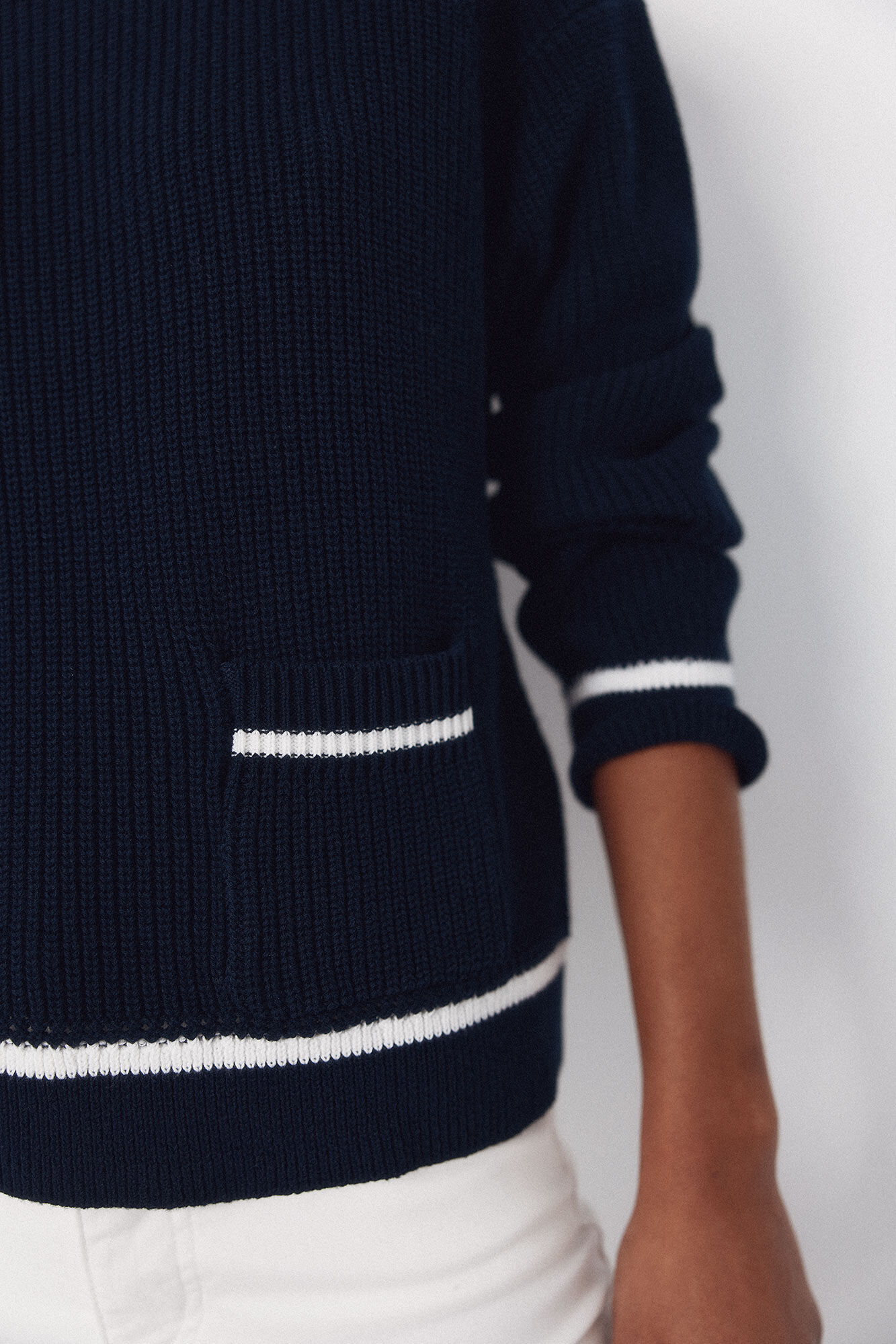 Cortefiel Contrast combination jumper Navy