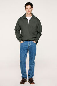 Selected Sweatshirt 100% algod&atilde;o org&acirc;nico com meia fecho-&eacute;clair 