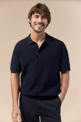 OOTO Short sleeve structured polo shirt Navy