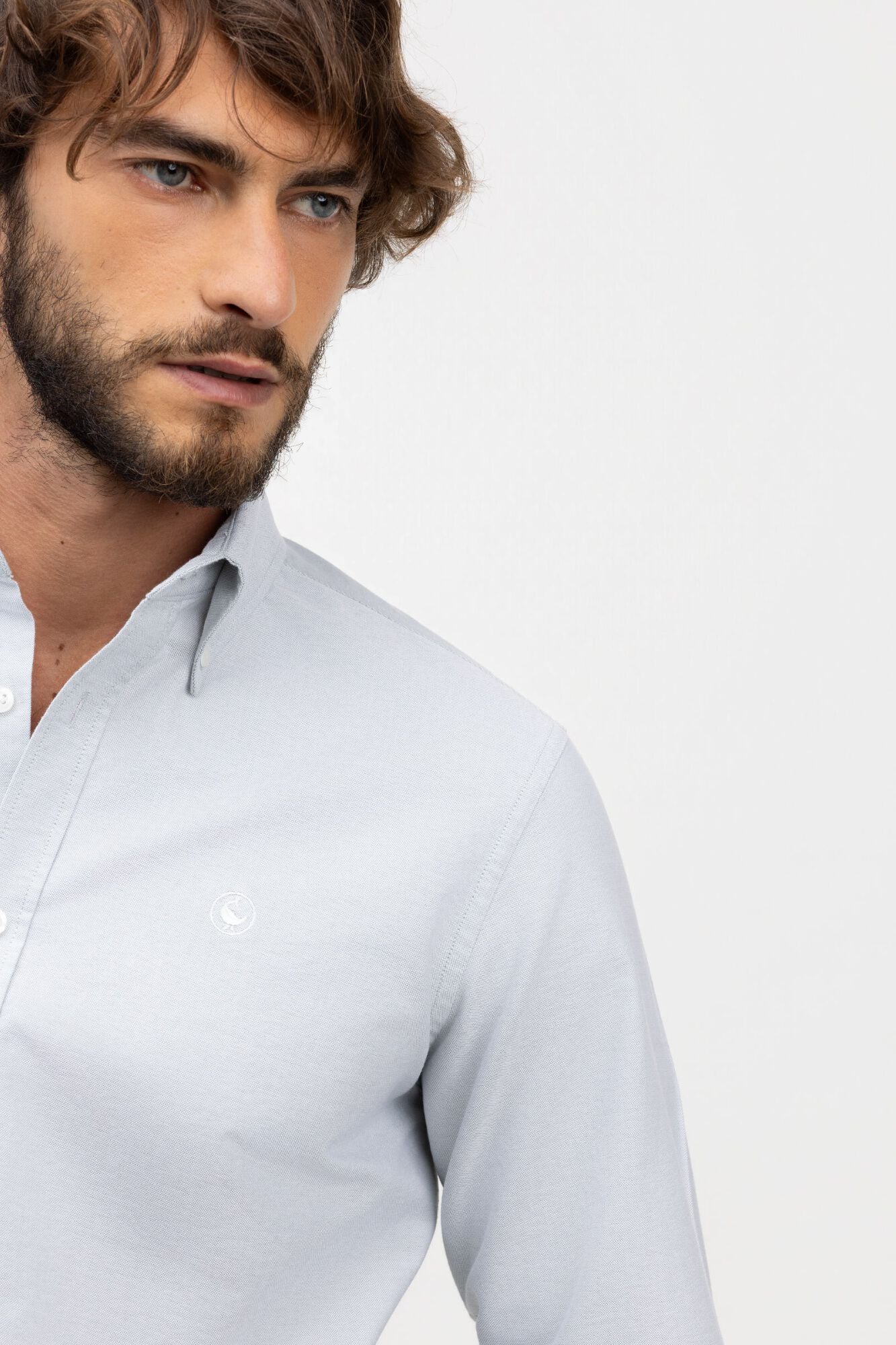 El Ganso Camisa Oxford lisa com bot&otilde;es Ecru