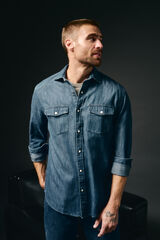 OOTO Camisa vaquera con bolsillos Azul