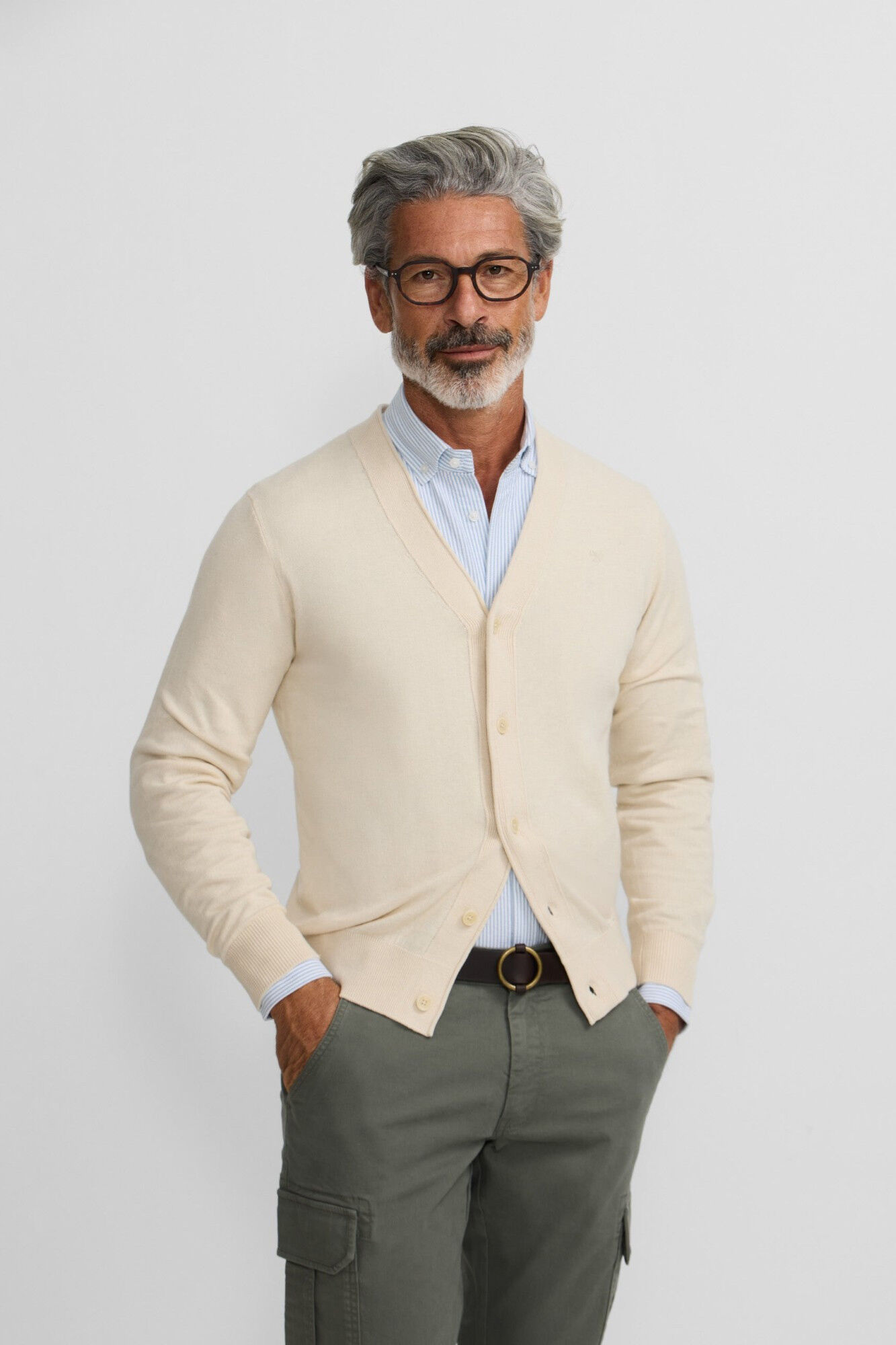 Silbon Casaco de malha cl&aacute;ssico Tostado