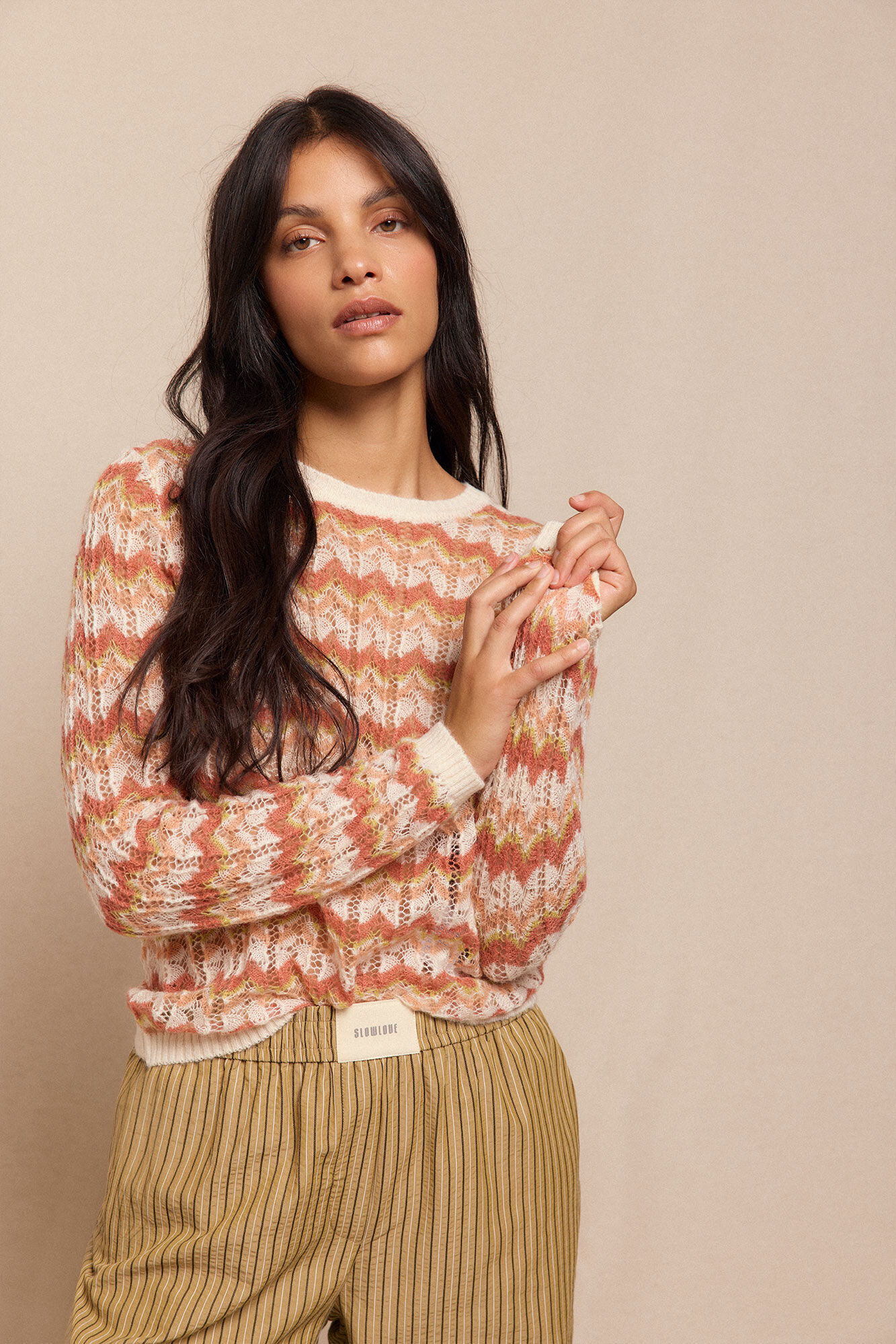 Slowlove Su&eacute;ter vazado multicolor Multicolorido