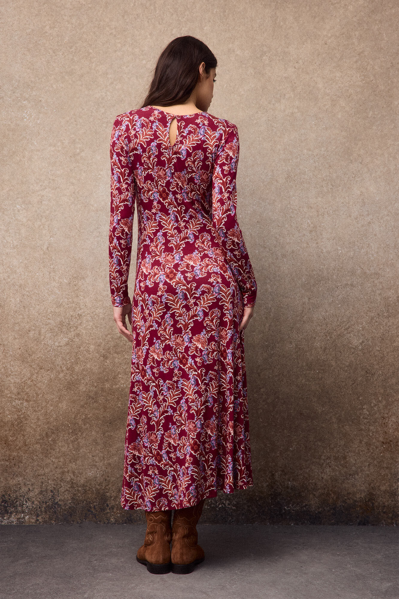 Slowlove Printed ruched dress Red