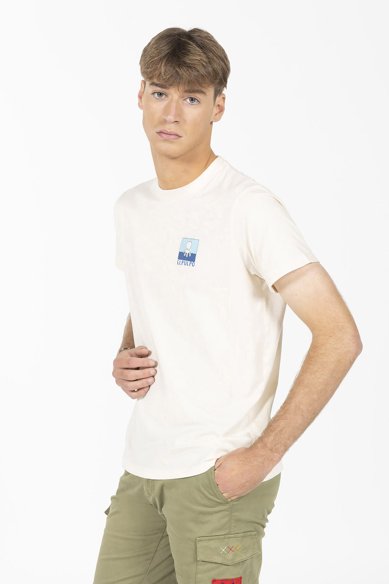 elPulpo Circular landscape print T-shirt Ivory