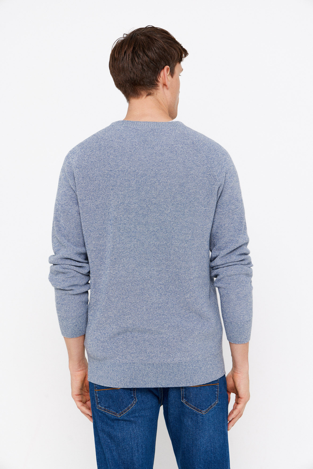 Cortefiel Crew neck cord jumper Blue