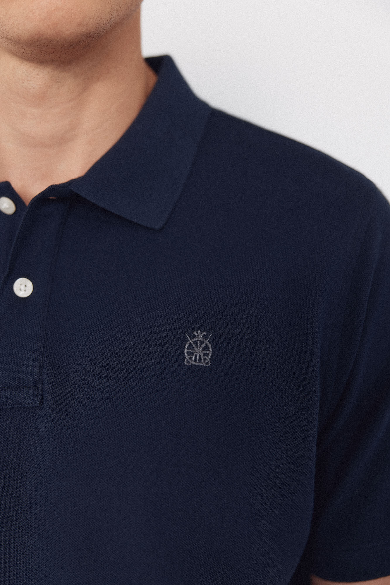 Cortefiel Polo b&aacute;sico piqu&eacute; Azul marino
