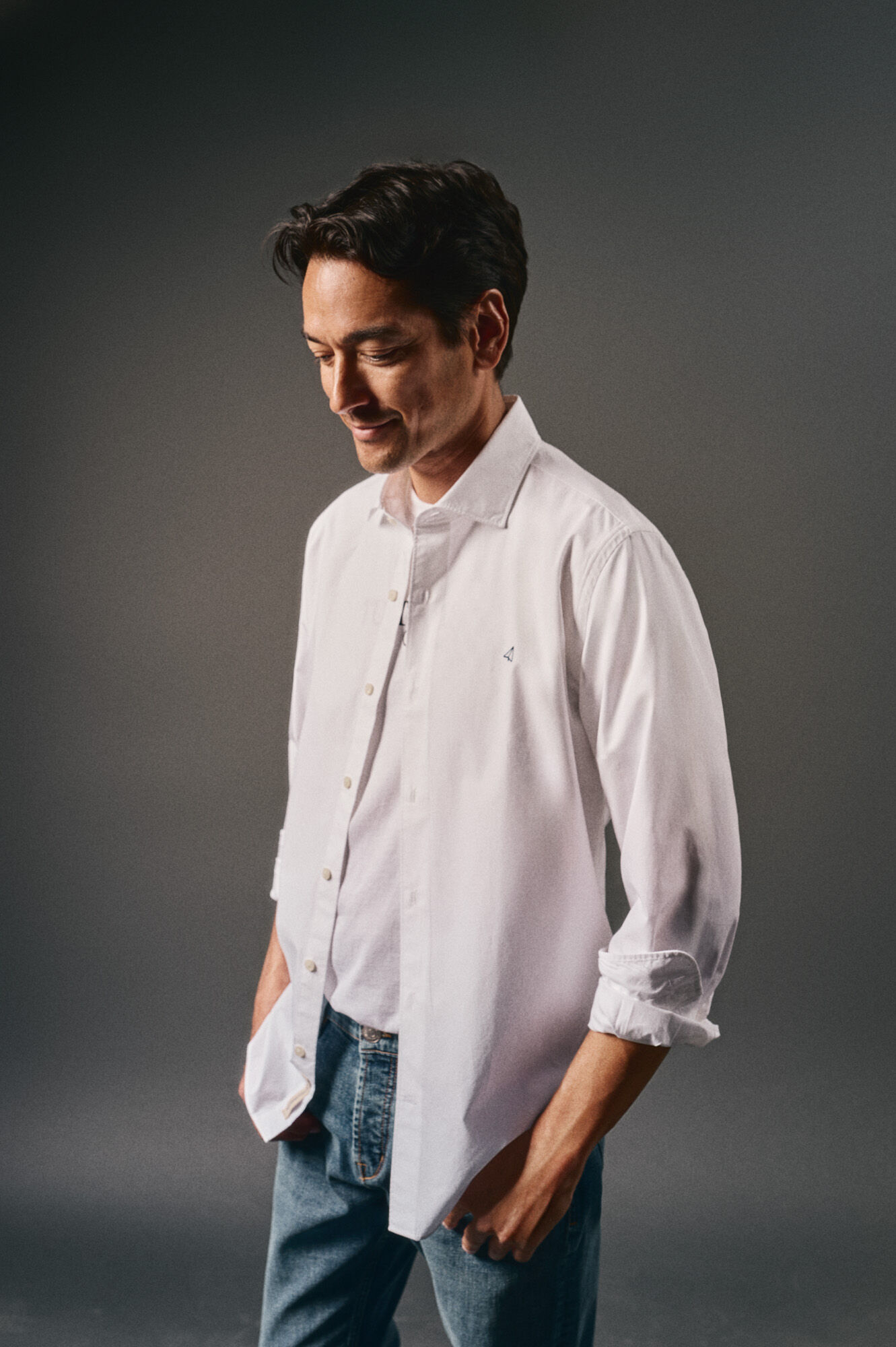 OOTO Camisa de popelina lisa Branco