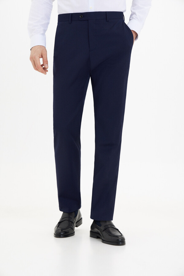 Cortefiel Plain coolmax® trousers Navy