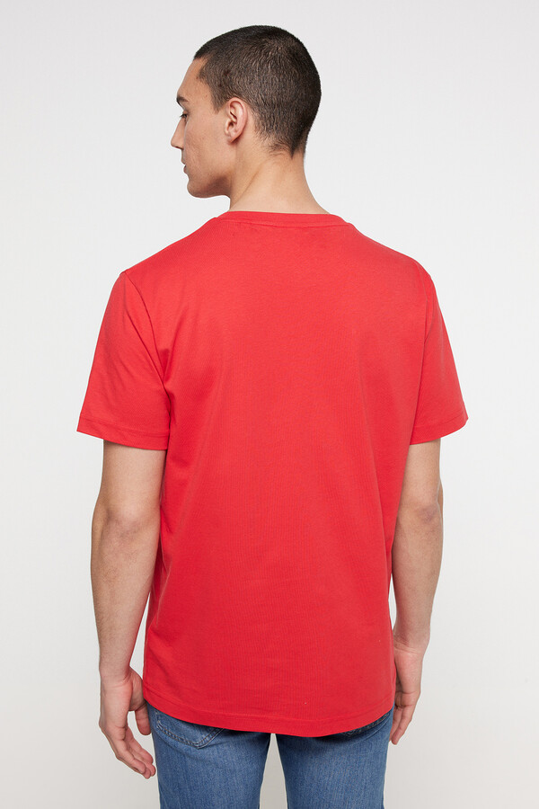 Cortefiel Short-sleeved T-shirt Red