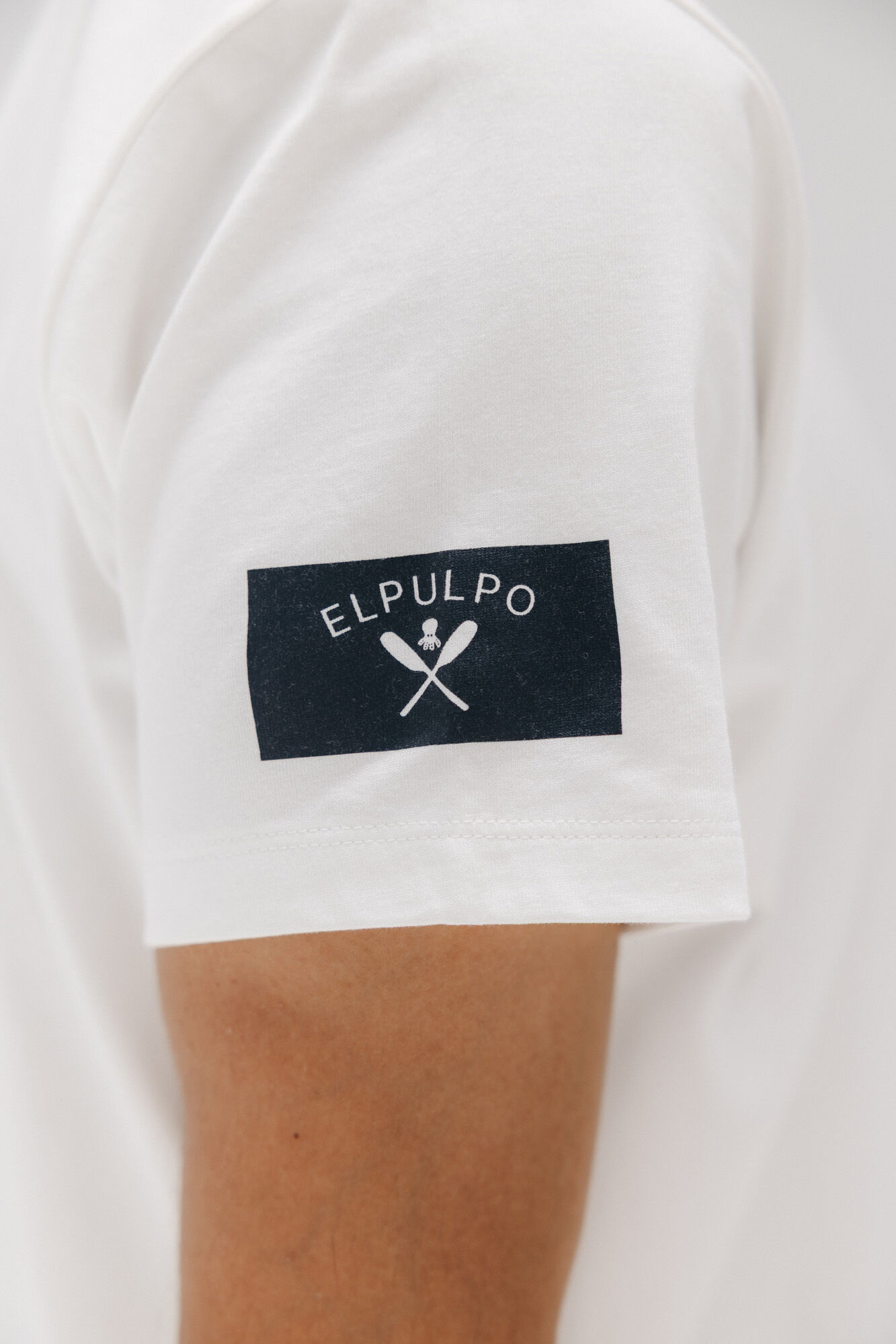 elPulpo Camiseta com patch de remo Branco