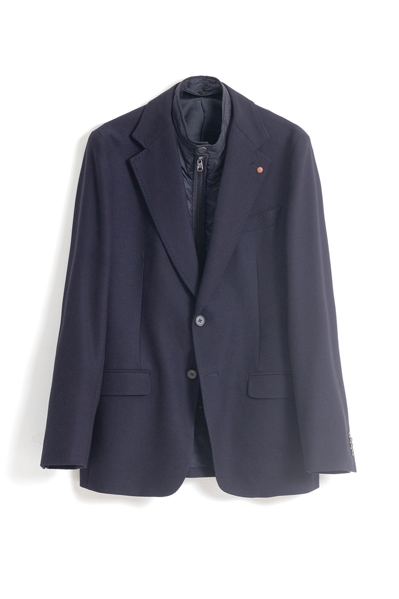 PuroEGO Blazer slim com gola remov&iacute;vel Azul