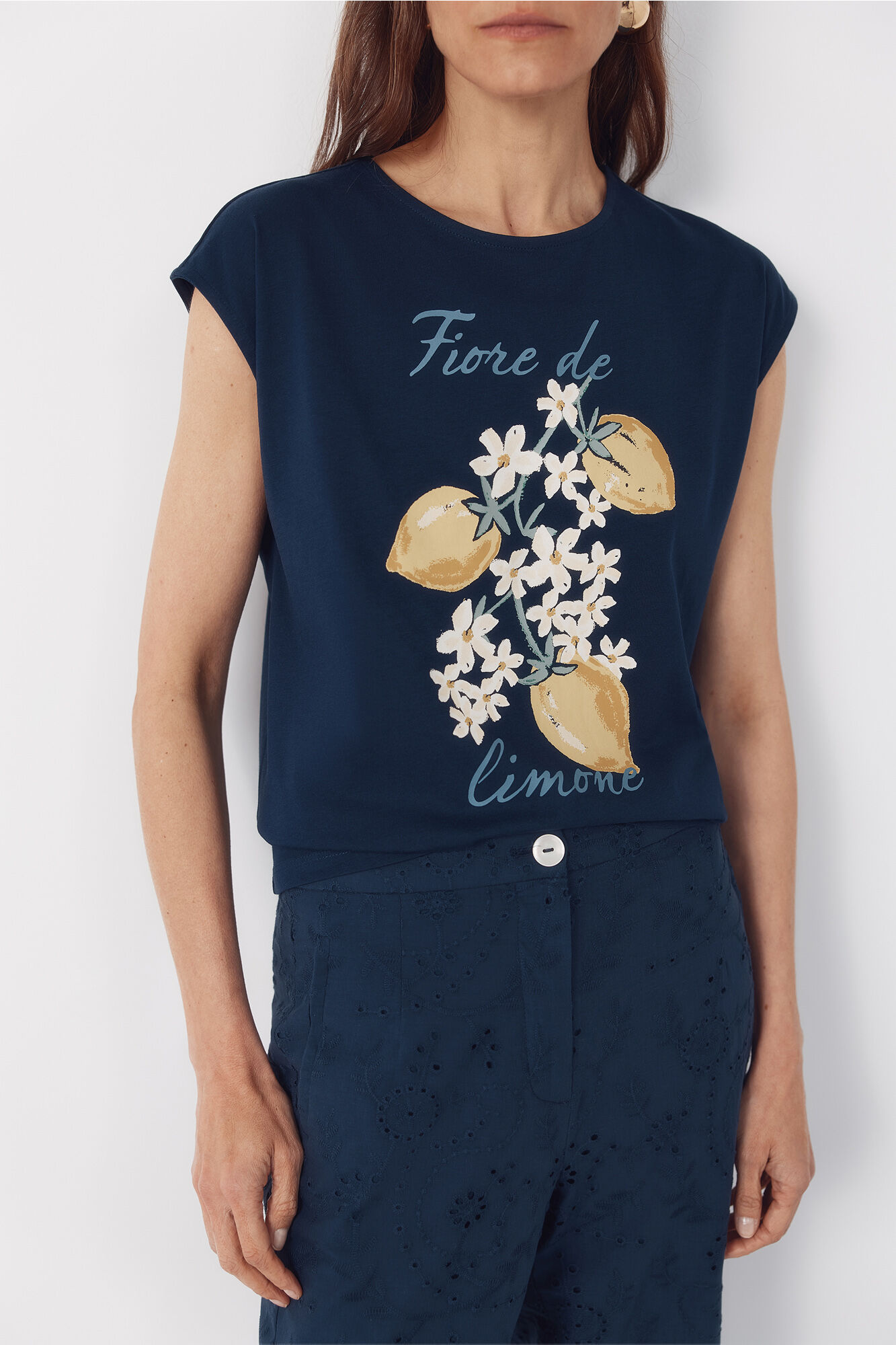 Cortefiel Camiseta estampada Azul marino