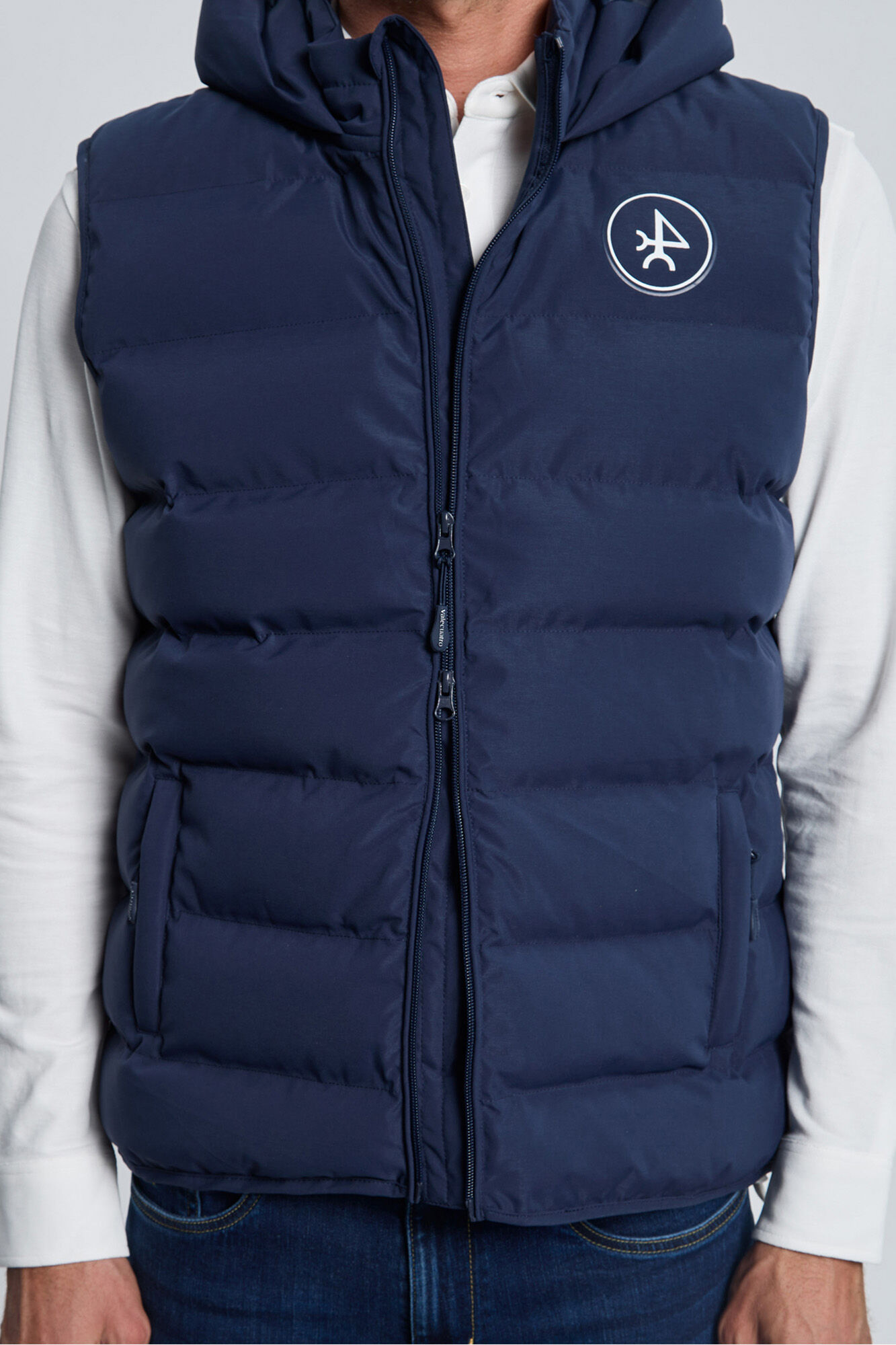 Valecuatro Colete acolchoado com capuz azul marinho Azul