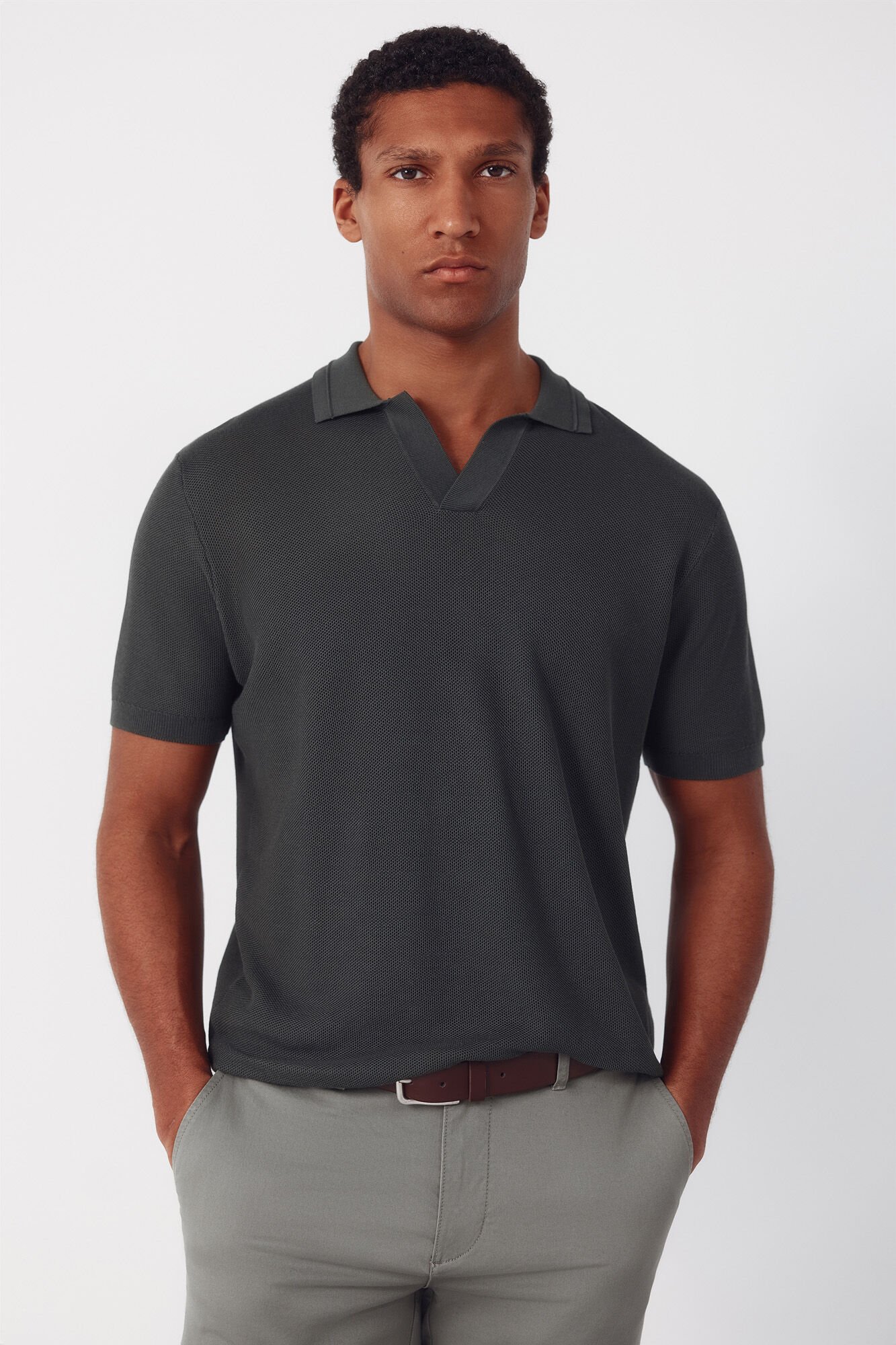 Cortefiel Camisola polo piqu&eacute; manga curta