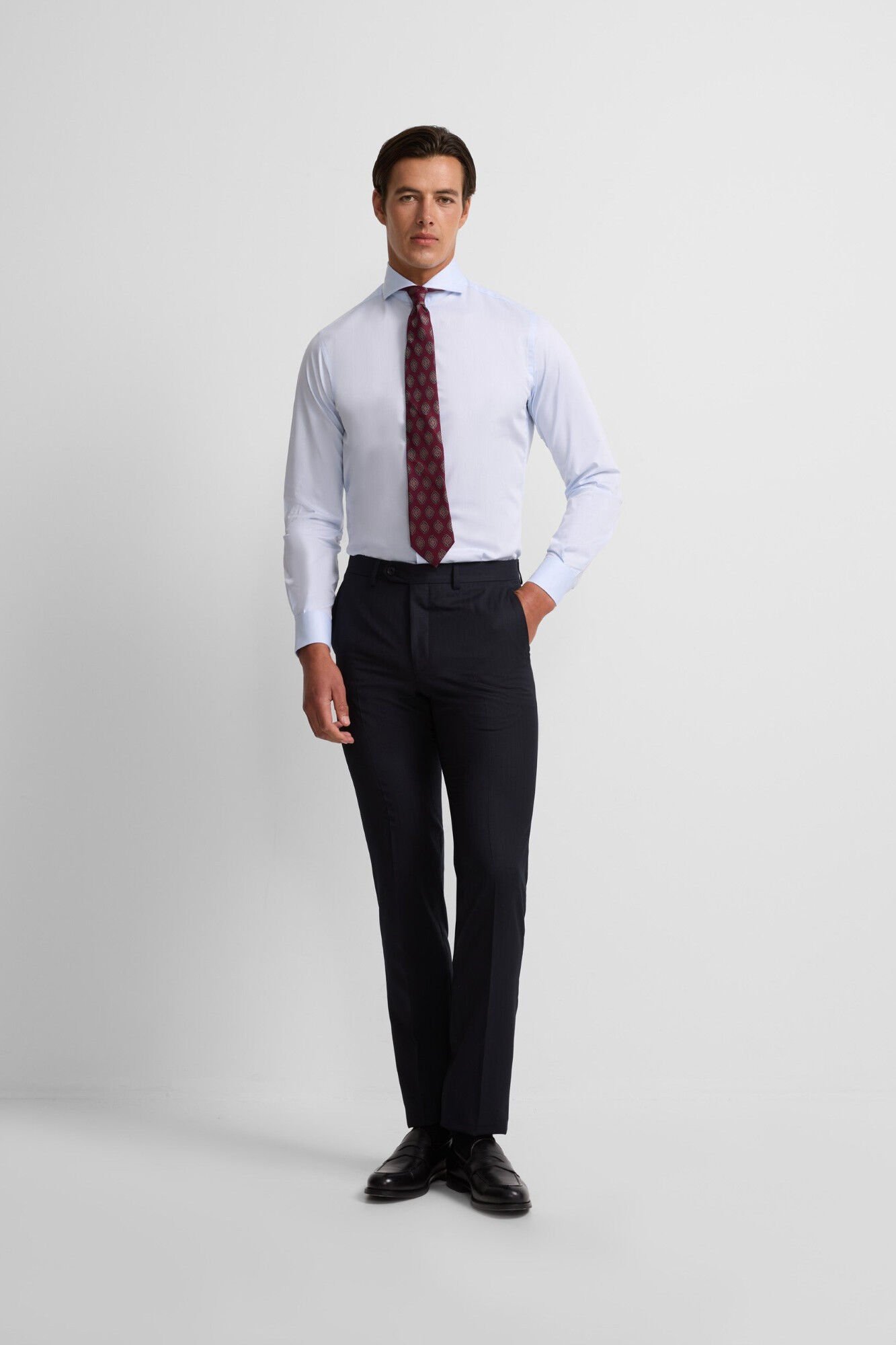 Silbon Cal&ccedil;a cl&aacute;ssicas de terno em espinha de espiga Azul