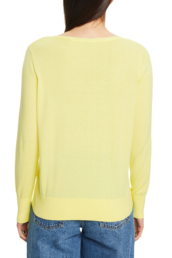 Cortefiel Relaxed-fit essential jumper in fine jersey-knit Yellow