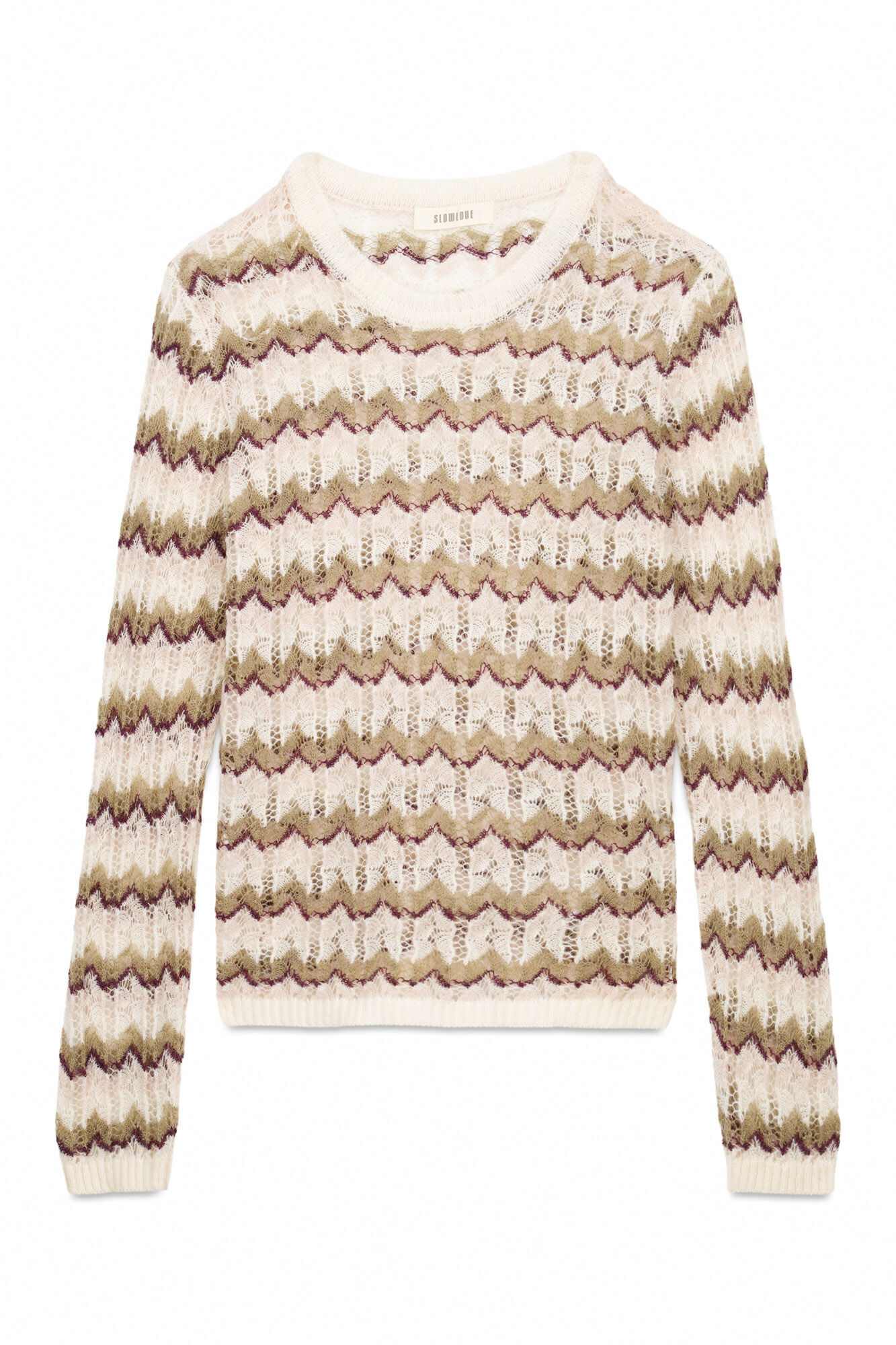 Slowlove Multicoloured openwork sweater Printed beige