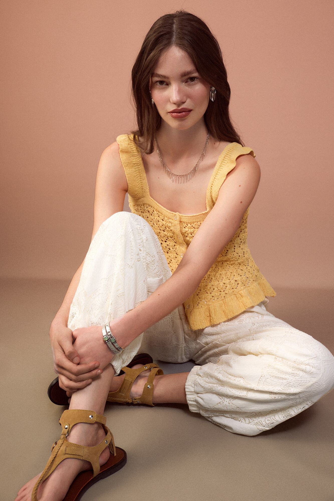 Slowlove Knitted tank top Yellow