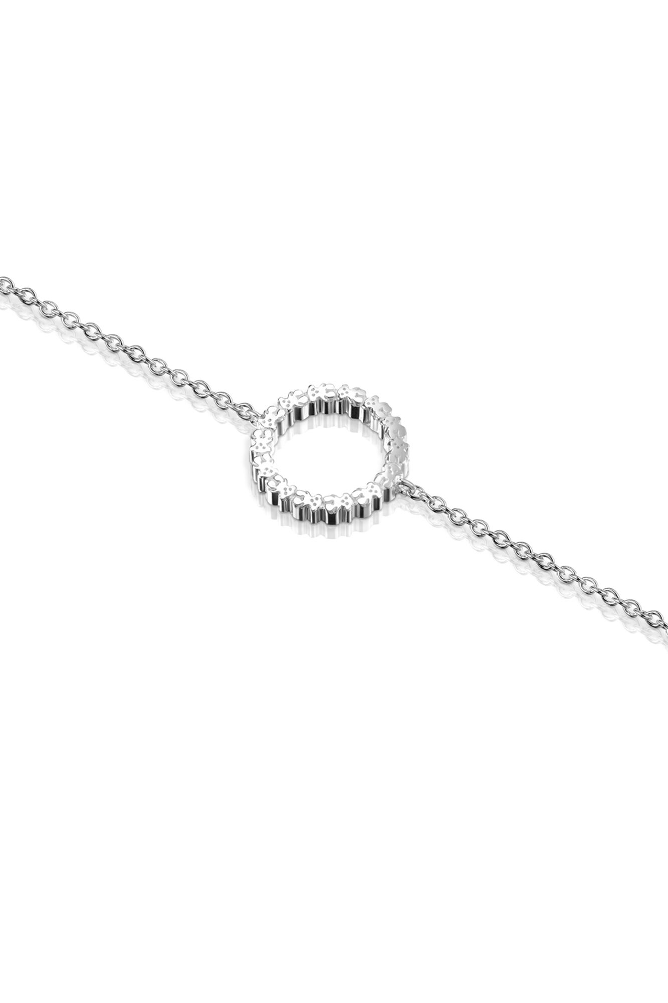 Tous Pulsera disco de plata Straight Gris