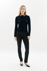 Caroll Camisola gola animal print Preto