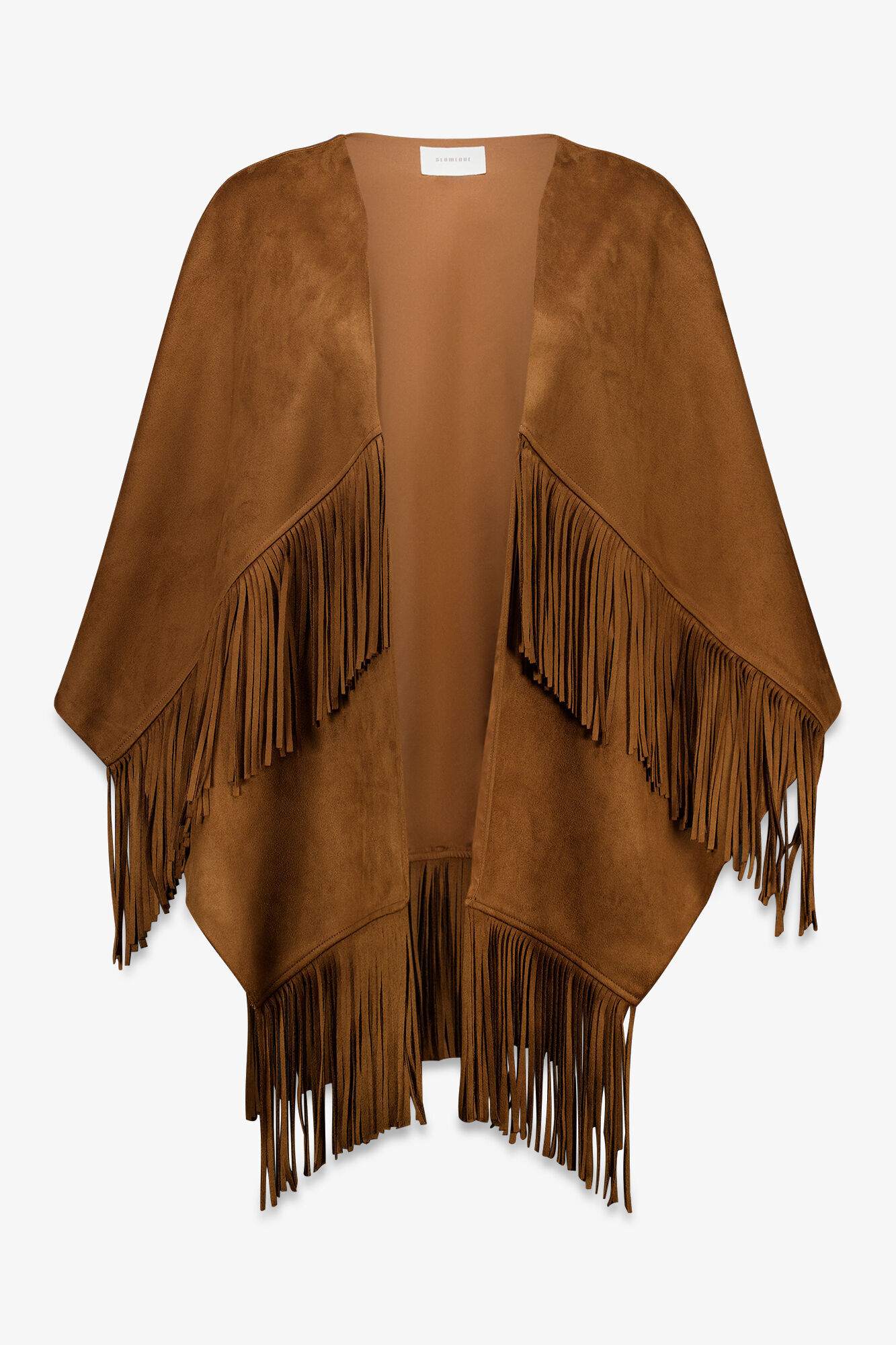 Slowlove pele poncho de pele sint&eacute;tica Tostado