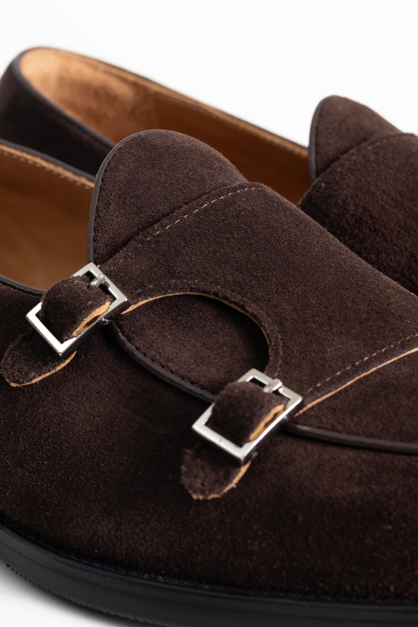 PuroEGO Mocassim monk em croute Castanho