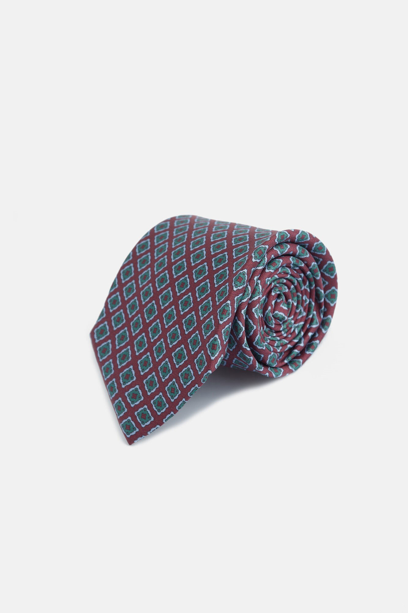 Silbon Corbata motivo geometrico Rojo