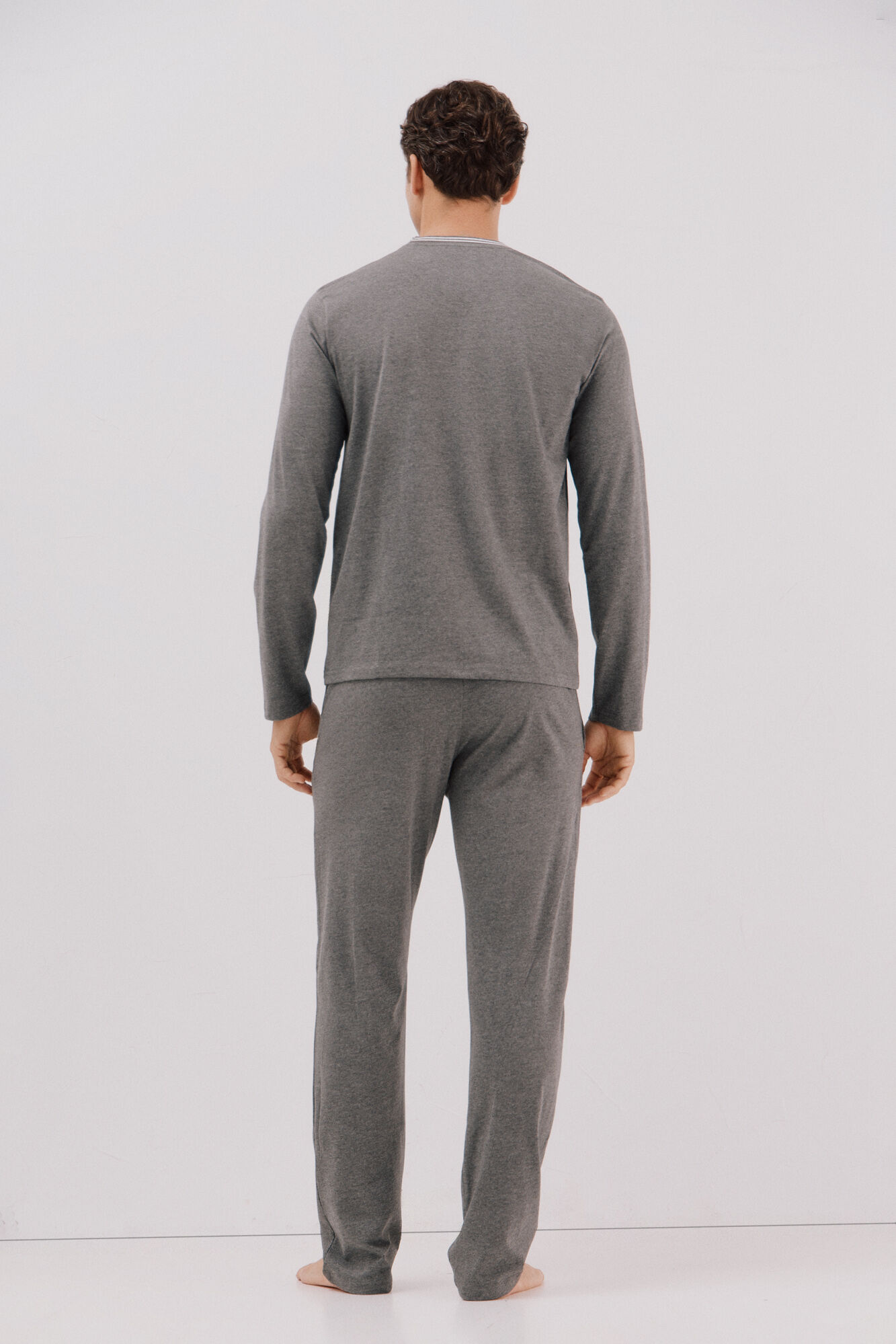 Cortefiel Jersey-knit pyjama set Dark grey