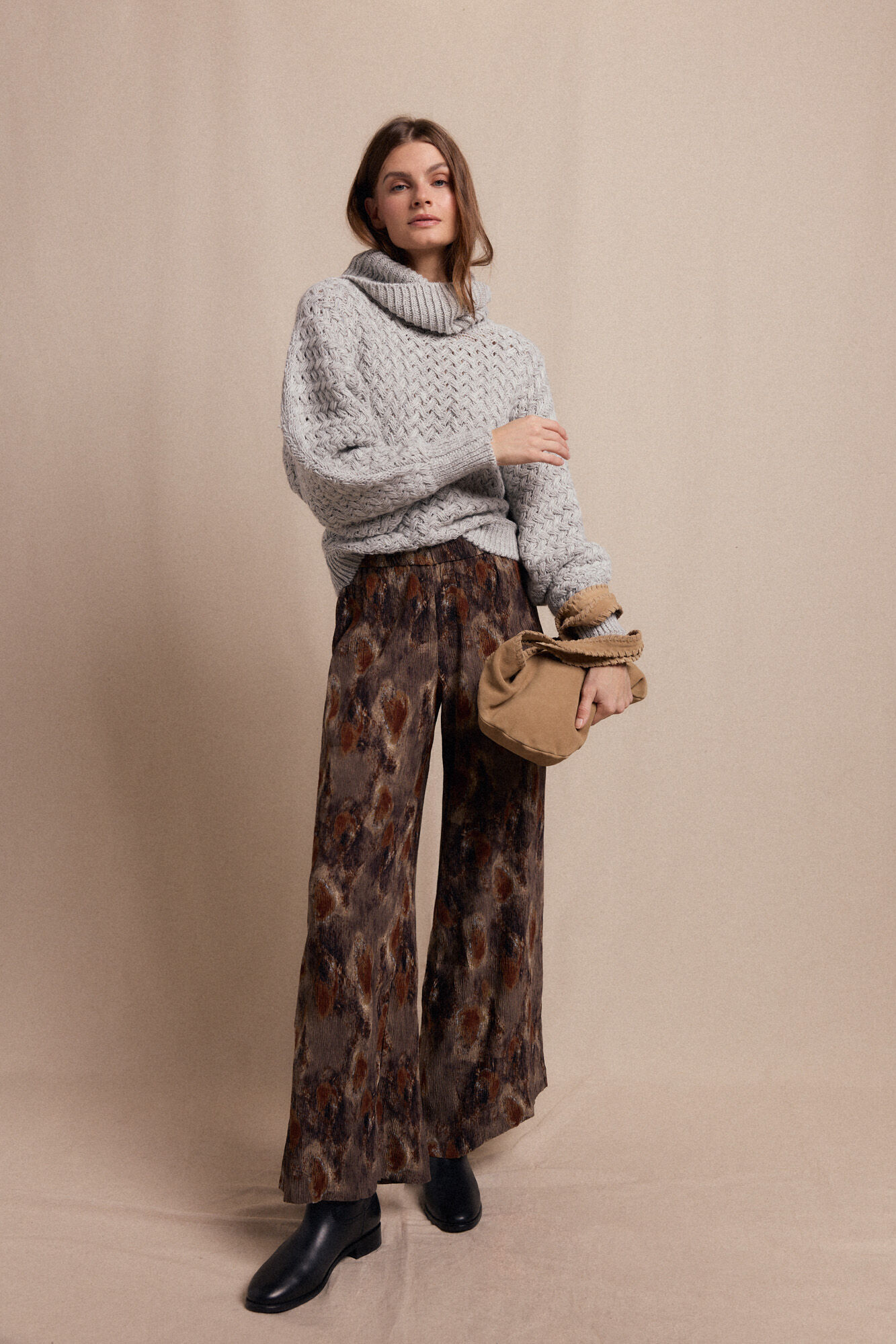 Slowlove Pantal&oacute;n de estampado plisado.