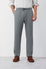 Cortefiel Tapered Tencel Cotton chinos Trousers Grey