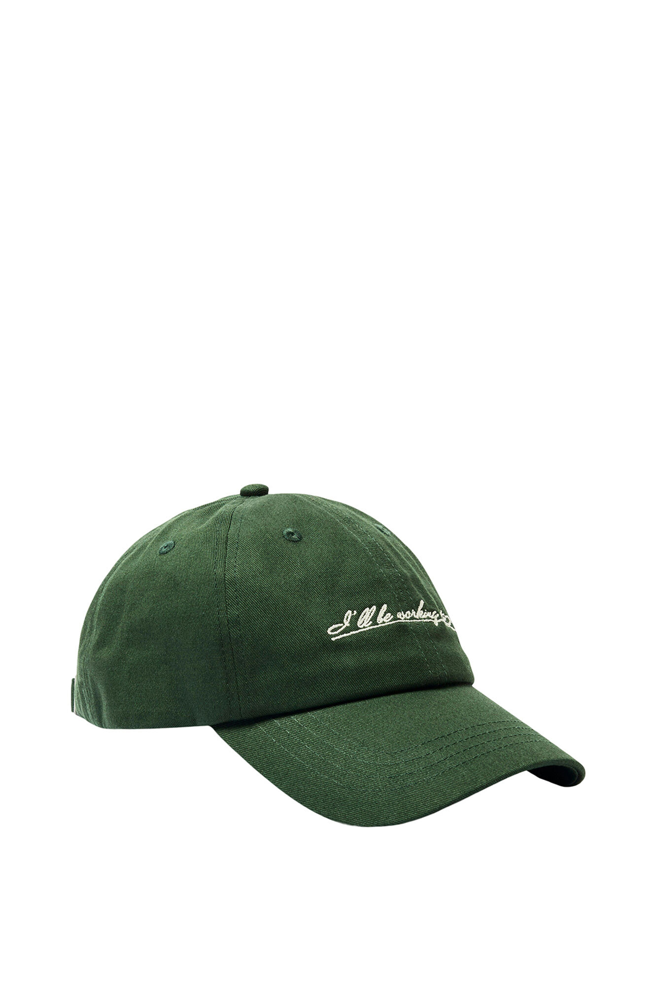 Selected Gorra con bordado 100% algod&oacute;n org&aacute;nico Verde oscuro