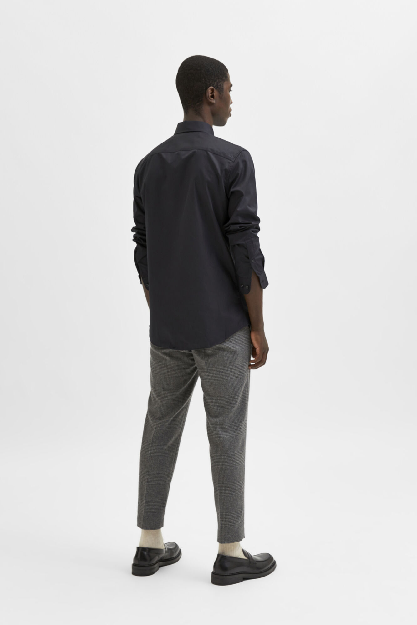 Selected Camisa de manga comprida 100% algod&atilde;o Preto