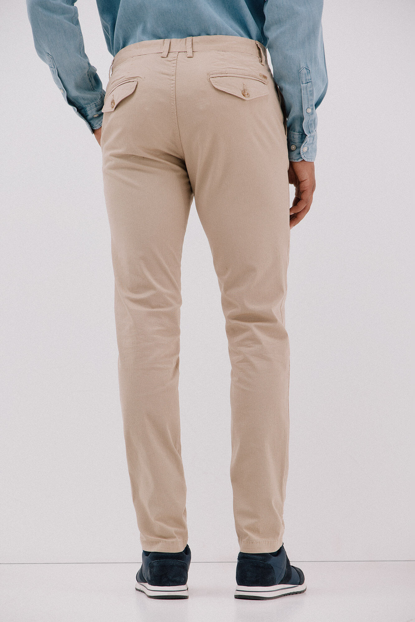 Cortefiel Slim-fit print chinos pants Beige