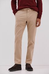 Cortefiel Slim-fit print chinos pants Beige