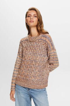 Cortefiel Chunky knit jumper with BCI cotton Printed beige