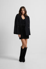 Silbon Vestido midi de malha com decote Preto