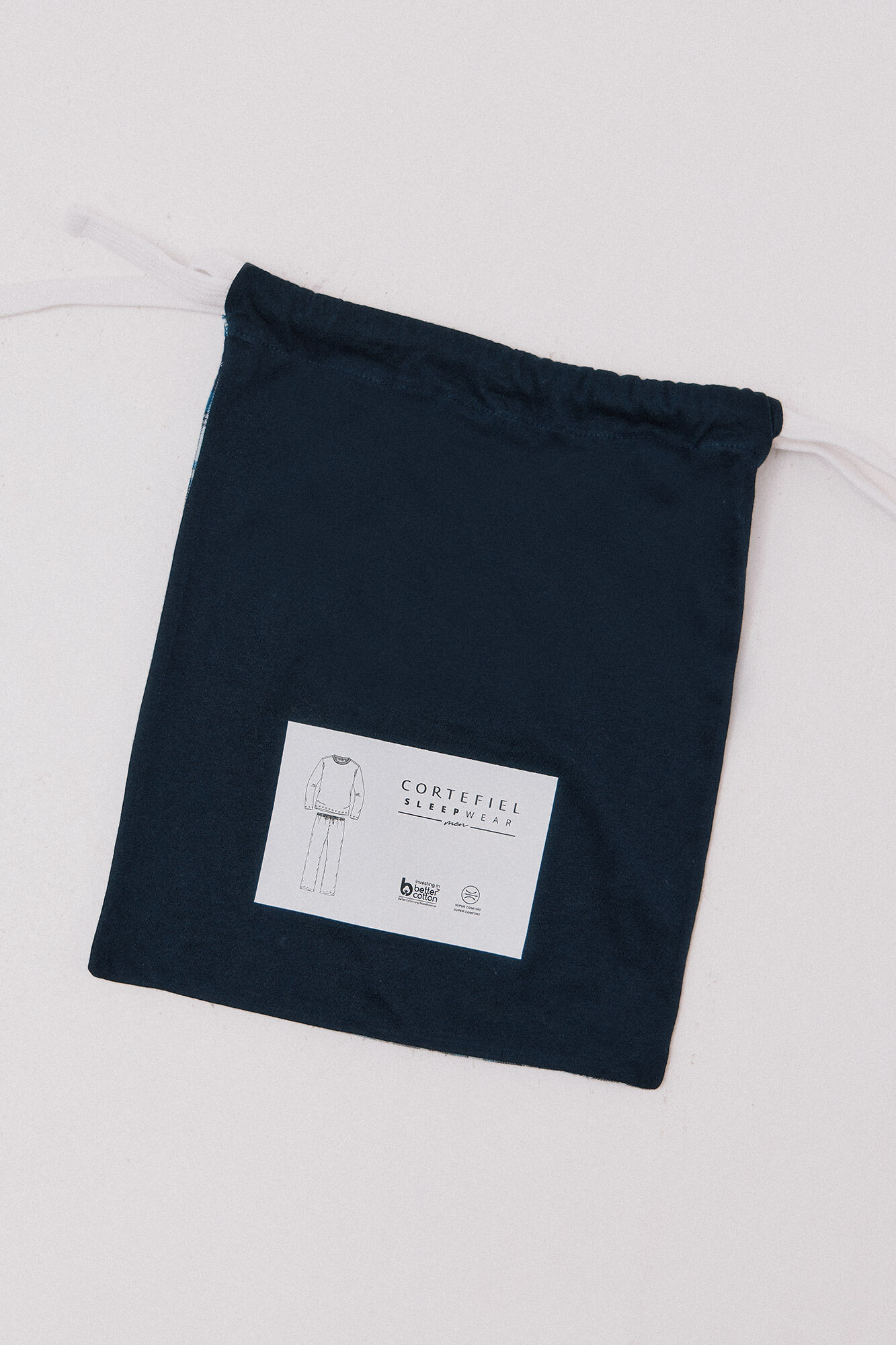 Cortefiel Set de pijama punto y tela Azul marino