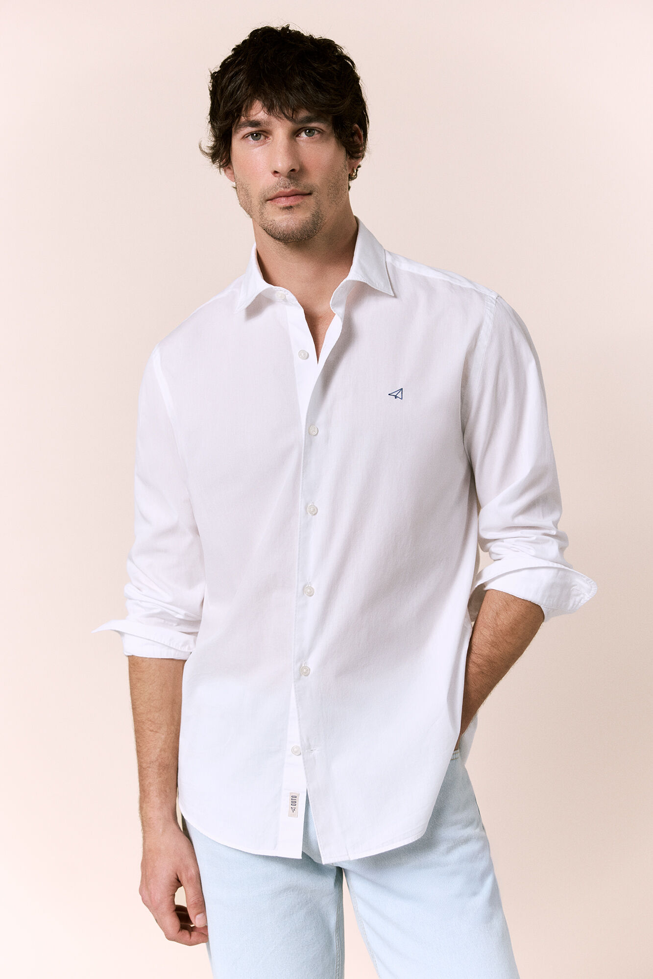 OOTO Camisa cuadros popel&iacute;n manga larga