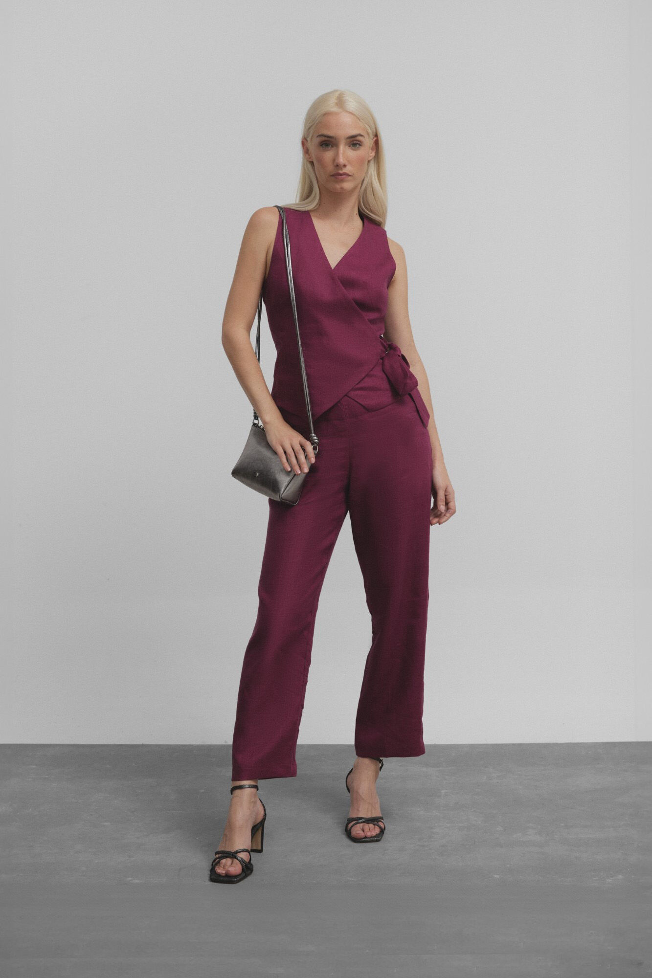 Silbon Chaleco lazada lino Vino